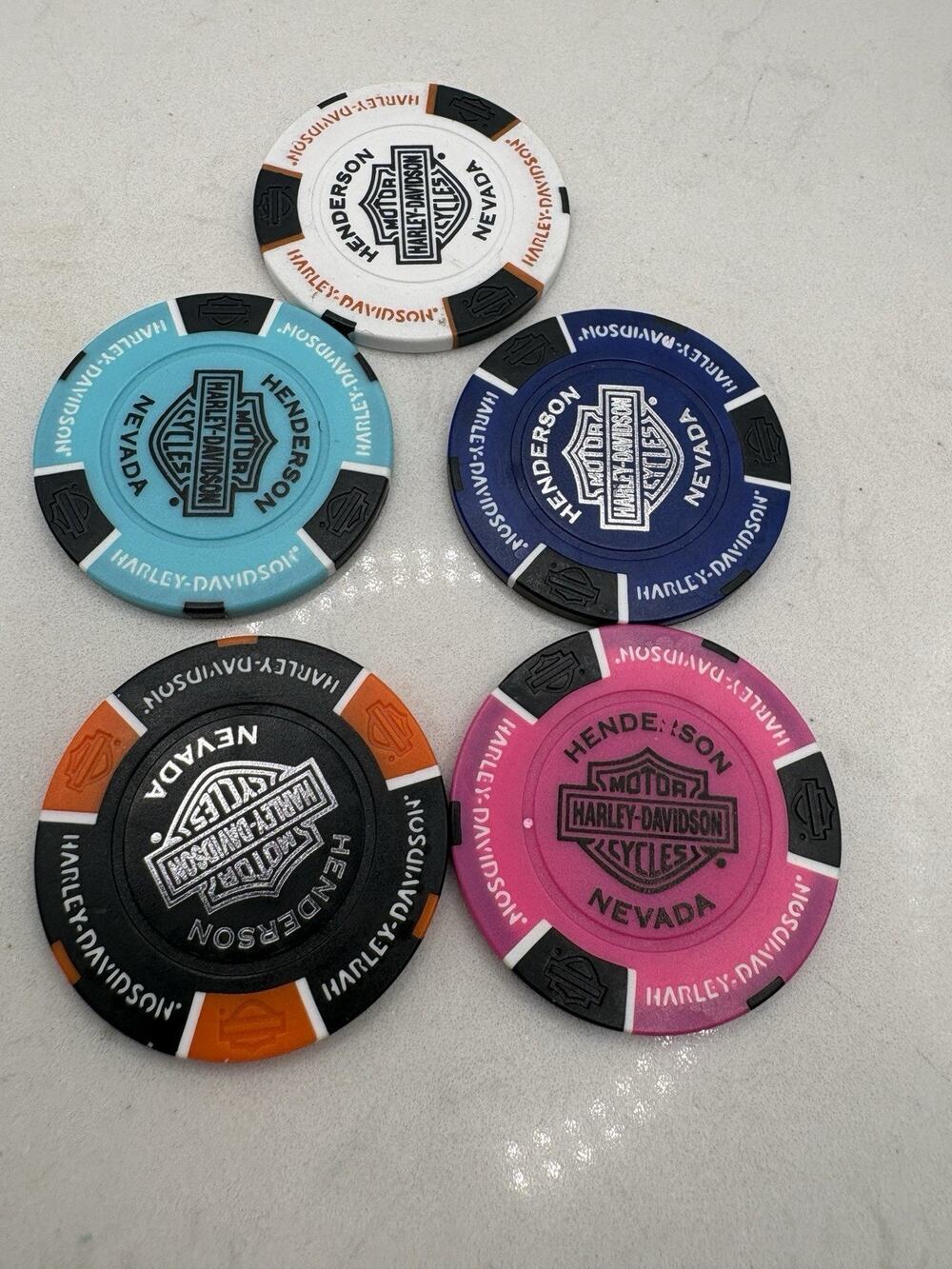 Harley Davidson Poker Chips, Complete your collection, Henderson NV, Many Colors